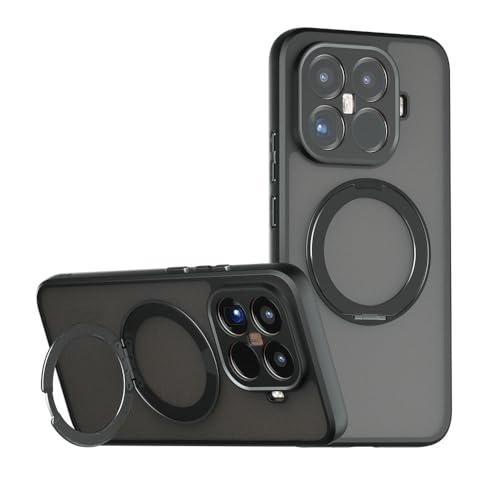 Image of Compatible with Xiaomi 17T Case Cover,Compatible with Xiaomi 17T 5G 2602DPT53G 2602DPT53I Built-in 360Rotating Magnetic Mount Matte Translucent Phone Protective Case Black