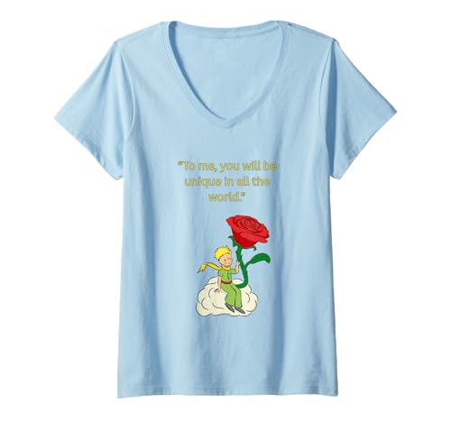 Mujer Camiseta The Little Prince with rose quote | Para los amantes de los libros Camiseta Cuello V