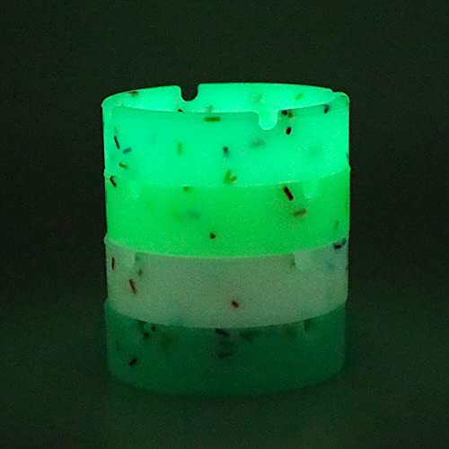 Car Ashtray, Luminous Silicone Ashtray Round Ash Tray, Cute Funny Glow In Dark Ashtray For Women Men Car Interior Accessories, 3.3 Inch #TOP3
