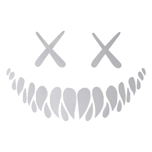 3 Pcs Reflective Car Sticker 8 x 5 Inch Halloween Smile Demon Decal Stickers Funny Cool Die Cut Waterproof Car Window Decal Auto Bumper Stickers Universal for Most Cars