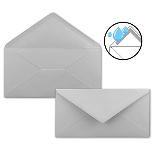Neuser Colorful Envelopes DIN Long 220 x 110 mm, Nassklebung Gesamtparent 25 Umschläge Light Grey, 35 Light Grey, 25 envelopes - Image 3
