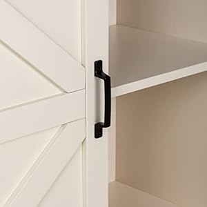 Sophia & William Coffee Bar Cabinet for Kitchen, Farmhouse Sideboard Buffet Storage Cabinet with Sliding Barn Door, Ivory Sophia William Coffee Bar Cabinet for Kitchen Farmhouse Sideboard Buffet Storage Cabinet with Sliding Barn Door Ivory