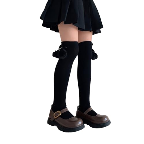 Stylish Children's Thigh High Socks Solid Color Girls Knee Socks Baby Long Stockings with Lovely Bowknot Detail