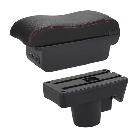 Realizzato in ABS e pelle PU, pregevole fattura, impermeabile, resistente e durevole, può aumentare lo spazio di archiviazione e ottimizzare lo spazio di archiviazione in auto, puoi riporre telefoni cellulari, fazzoletti, occhiali e altri oggetti, con questo bracciolo puoi appoggiare la mano durante la guida.