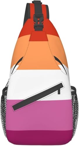 Mochila cruzada unisex con bandera orgullo lésbico miniatura 1