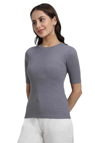 Image of Forever 21 Womens Solid Regular Fit Basic T-Shirts