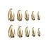 SIUSIO 24pcs Fake Nails 12 Different Size Stiletto Gold Magic Mirror Reflection Press on Full Cover UV Covered Gel False Nails Medium Length with Design Nail Art Tips Sets for Women and Girls(Gold)