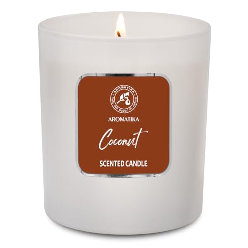 Scented Candle Coconut - Glass Candle Gift - Aromatherapy Candle with Soywax 200g - Up to 45 Hours Burn Time - Soy Wax Candles for Home Scented - Home Scented Candles