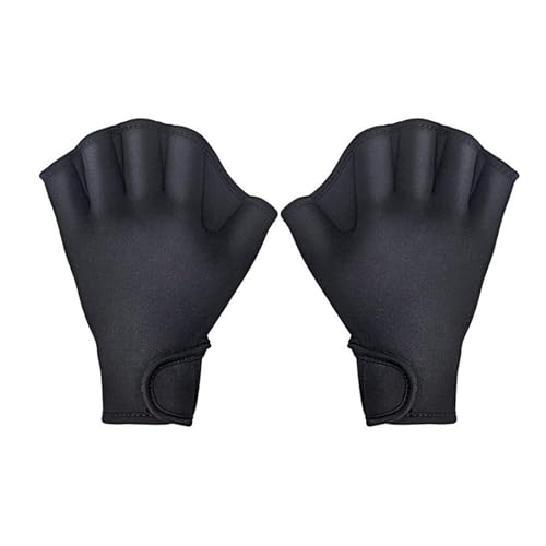 Swim Training Gloves,Aqua Gloves Webbed Paddle Swim Gloves,Web Frog Swim Gloves Aquatic Fitness Water Resistance Training for Swimming Diving with Wrist Strap (M)