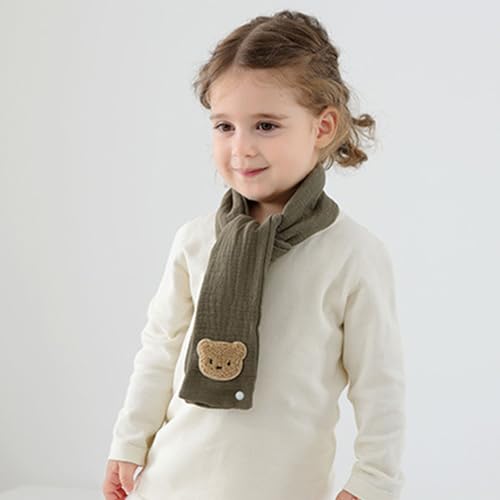 Baby Scarf Soft and Skin Friendly Bear Designed Cotton Neckerchief for Infants Toddler 0-3 Years Fall and Winter Wear3