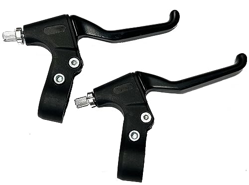2 x Bike Bicycle Brake Levers | Bike Handle Brake Lever 2.2cm Diameter for Most Bicycles MTB Road Bikes & BMX | Black Aluminium Alloy