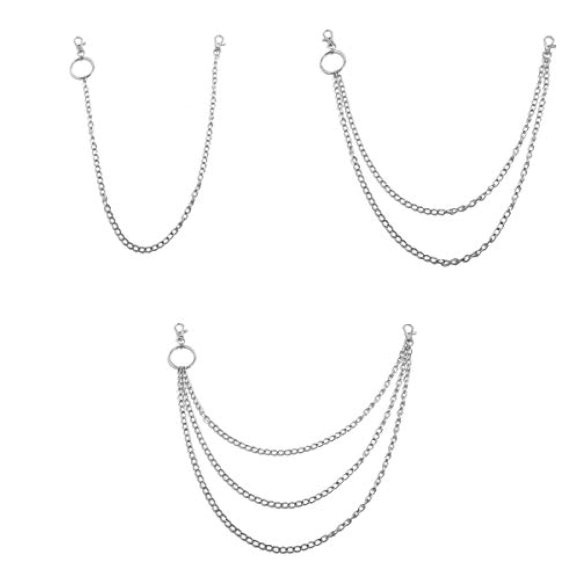 3pc Unisex Metal Wallet Chain Necklace Set