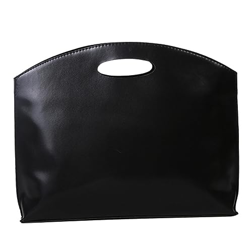 Healvian Porte-documents cuir PU noir avec fermeture éclair sac affaires pour homme