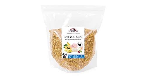TACKENBERG Complete – Barf 2 Go-Menü vom Geflügel mit Obst Risotto für Hunde, 500 g