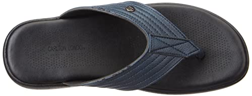Carlton London mens Navy Men's Thong Sandals Flat Sandal
