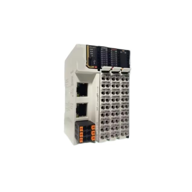 Angled view of multiple GL20-RTU-ECT modules connected in a system
