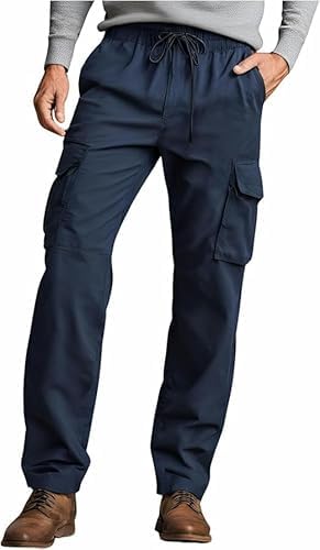Pantalone uomo fresco e leggero con elastico 100% cotone popeline Sea Barrier Isola