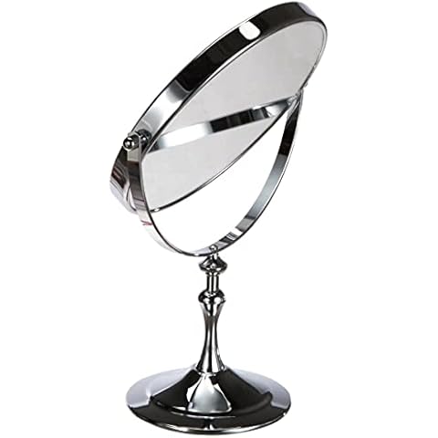 HIMRY Designed Cosmetic Mirror/Cosmetic Mirror, 8 inch 360 ° Rotating, 2 Mirror Normal and 10 x Magnification 20 cm Diameter, Countertop Schmink mirror shaving mirror with Chrome, KXD3105 10x Cover