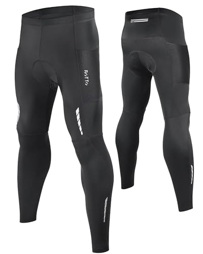 ROTTO Cyclisme Pantalons Longue cuissards Homme Hiver Bicyclette Collants de vélo avec Coussin en Silicone 3D, Non rembourré
