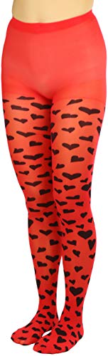 Image of ToBeInStyle Women's Valentine Day Themed Opaque Sheer Pantyhose w /Heart Love