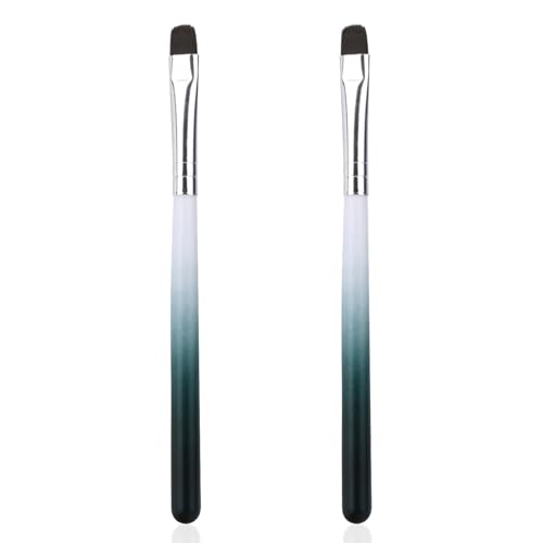 lasuroa 2uds Cepillo Limpiador Uñas, Profesional Pincel para Diseño de Uñas con Cabeza Plana Bolígrafo Removedor Esmalte en Gel para Pintar & Corregir Errores en Cutículas