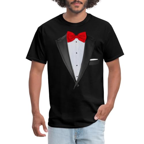 Spreadshirt Tuxedo With Red Bow Tie Costume Men's T-Shirt, S, black :  Clothing, Shoes & Jewelry