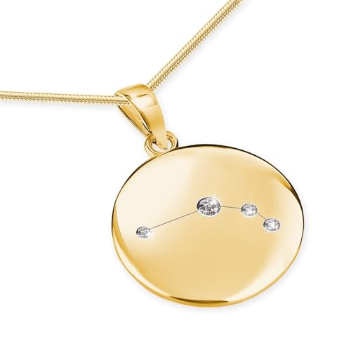 Collar Con Colgante De Signo Zodiacal Aries En Plata 925 Chapado En Oro Collar Con Colgante De Signo Zodiacal Aries En Plata 925 Chapado En Oro