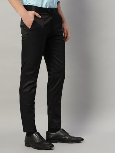 Image of Vogaan Formal Pant with Expandable Waist for Men | Men's Cotton Regular Fit Flat Front Pant for Party and Casual Wear
