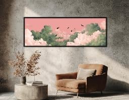 Affiche oiseaux nuage duveteux impression haut de gamme pour salon
