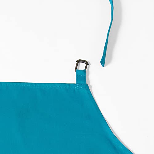 Image of HPD Half Price Drapes Aprons for Men Women with Large Pockets Adjustable Unisex PRTW-S02-AP Solid Cotton, 27 X 34 Inch, Capri Teal