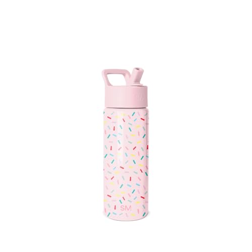 Simple Modern Kids Water Bottle with Straw Lid | 18oz Insulated Stainless Steel Kids Tumbler & Spill Proof Toddler Cup for School, Girls, Boys | Summit | Confetti