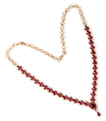 Image of Sasitrends Micro Gold Plated American Diamond Ruby stone Studded Jewellery Set