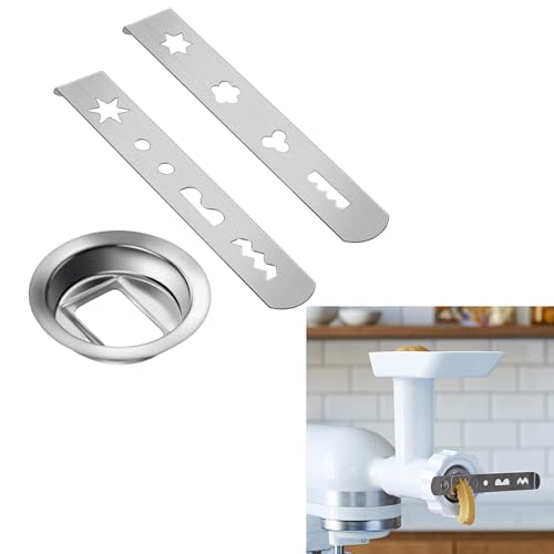 Spritzgebäckvorsatz für fleischwolf gebäckvorsatz edelstahl mit 8 verschiedenen formen spritzgebäckvorsatz zubehör für kitchenaid fleischwolf küchenmaschine