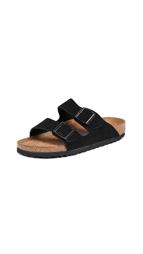 Image of Birkenstock Arizona Soft Footbed Black Suede Narrow Width - EU Size 41 / Women's US Size 10-10.5 / Men's US Size 8-8.5
