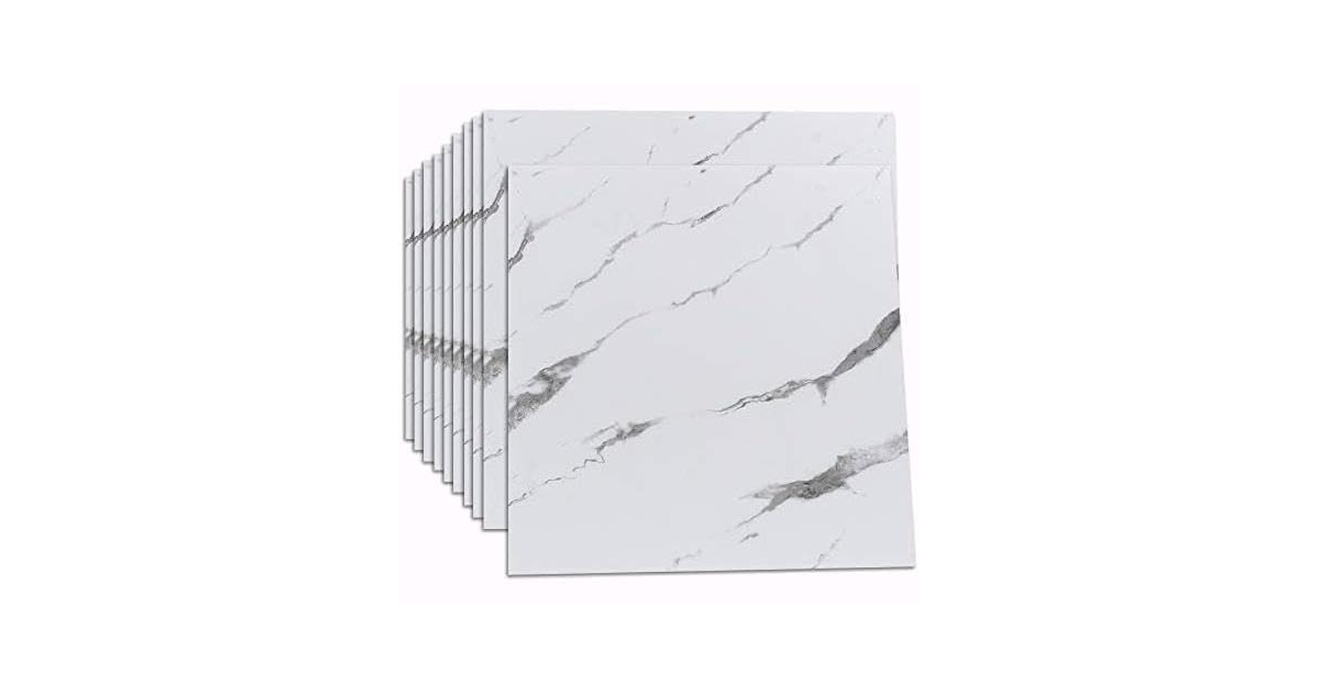 Ultimate White 10 Piece Floor Tile, Set of 10, 11.8-11.8