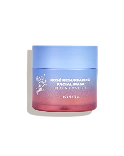 Then I Met You Rosé Resurfacing Facial Mask, Nourishing & Brightening Face Treatment With Aha, Bha & Resveratrol, Vegan & Clean Skincare, 1.76 Oz #TOP30
