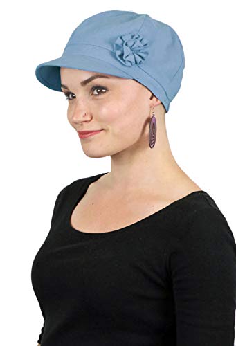 Image of Newsboy Cap Summer Hats for Women Cotton Cancer Headwear Chemo Hair Loss Head Coverings Brighton
