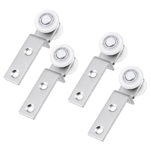KIBBEH Sliding Closet Door Roller Kit – 4 Pack 20mm Nylon Wheels with Ball Bearings, Quiet & Smooth Gliding for Wardrobe Doors, Curtains & Picture Hanging Systems – Easy Installation, Durable & Corros