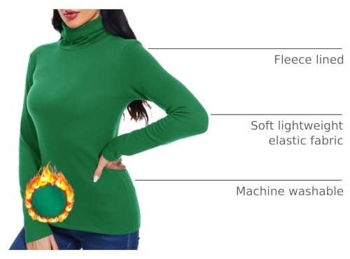 Image of TAIPOVE Cotton Fleece Lined Turtleneck Top for Women Long Sleeve Mock Turtle Neck Lightweight Sweater Thermal Underwear Shirt