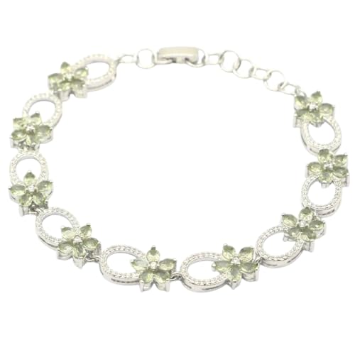 新しい2025 5x3mmデザイン14GグリーンエメラルドアメジストホワイトCZジュエリー女性用シルバーブレスレット7.5-8.5インチデコレーションジュエリー贅沢