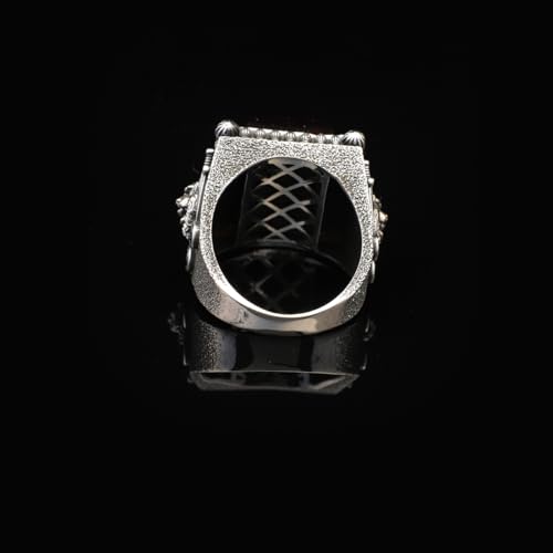 Bague rubis lion épée argent 925 contre ternissement - 6