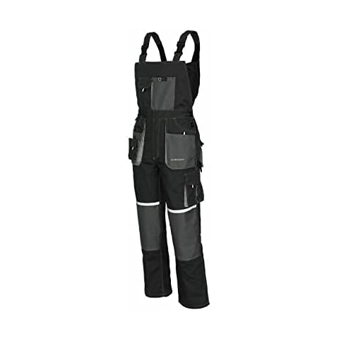 Euro Classic/Bib and Brace Cargo Combat Style Heavy Duty Pants Knee Pad Pocket Trousers Work Wear Dungarees (36-38 Inch (54)) Black, Grey Cover