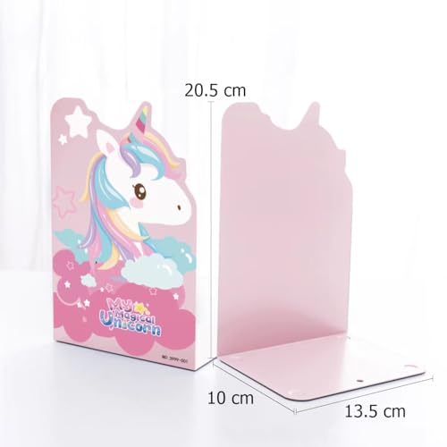 Image of oddpod Magical Unicorn Laser-Cut Metal Bookends /Heavy Duty Non-Slip Book Stands for Home, Office, Kids Study Table, Nursery, Library and Schools