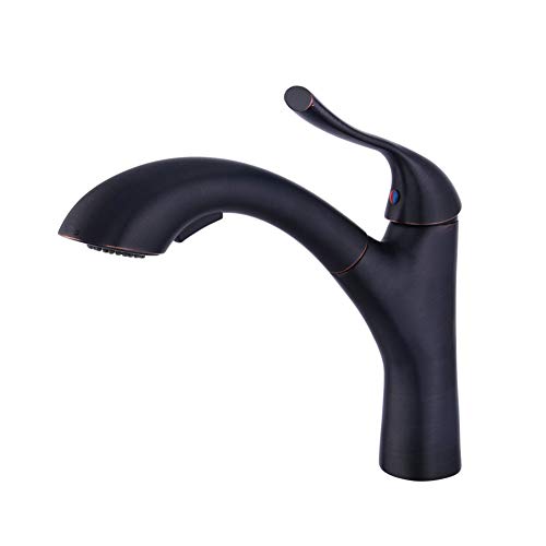 Robinets de Lavabo All-Cuivre Multifonctions Noir Ancien Pull Type Cuisine Robinet Robinet Évier Chaud Et Froid Robinet Évier