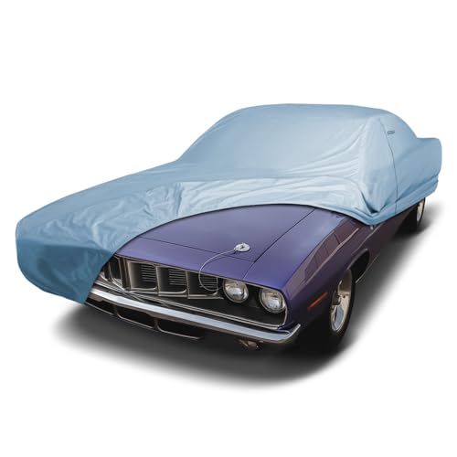 Image of iCarCover Car Cover Waterproof All Weather for 1970-1972 Plymouth Cuda | Heavy Duty Custom Fit Hail UV Sun Rain Snow Dust Protection Covers for Automobiles Outdoor Indoor Full Exterior (Sky Gray)