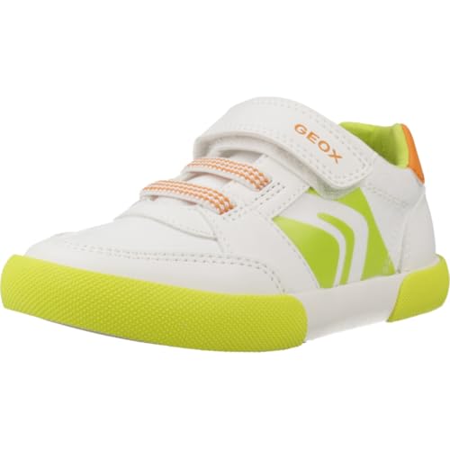 Geox - B GISLI BOY A, Zapatillas Bebé - Joven, White/Green Fluo,