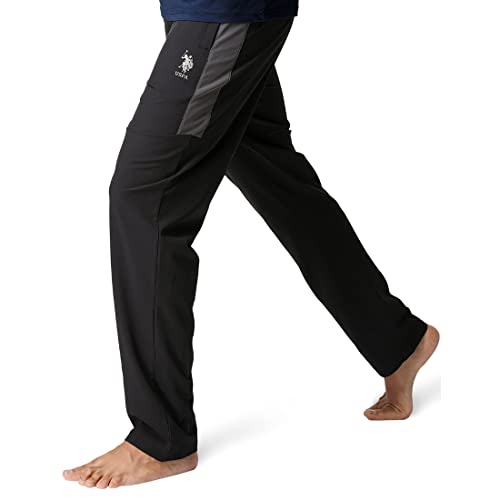 Image of U.S. Polo ASSN. Men's Regular Fit Mid Rise Elasticised Waist Panelled 1781 Lounge Regular Track Pants (Pack of 1)