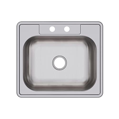 Image of Elkay D125222 22 Gauge Stainless Steel Single Bowl Top Mount Kitchen Sink, 25 x 22 x 6.5625 inch