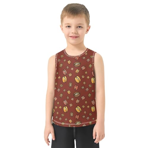 J JOYSAY Roasted Coffee Bean Maroon Boys Tank Top Sleeveless Muscle Shirts Quick Dry Kids T-Shirts 3-15T2