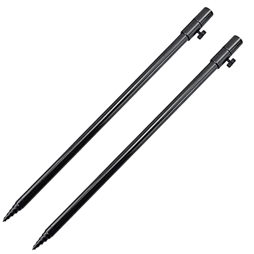 Petersty 2Pcs Carp Fishing Bank Sticks Aluminum Alloy Rod Pod Sea Pole Support Diameter 16mm Fishing Accessories 2, Black